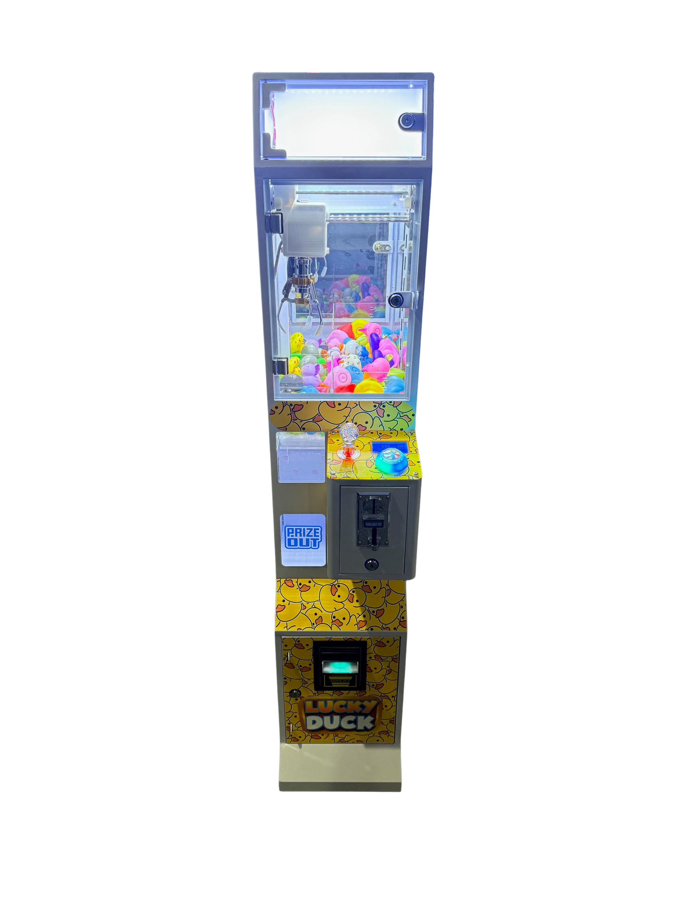 Lucky Duck mini claw machine front view product photo